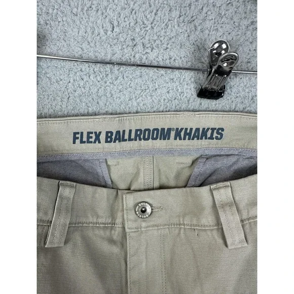 Duluth Trading Pants Mens 34x36 Khaki Ballroom Slim Fit DuluthFlex Stretch  Work
